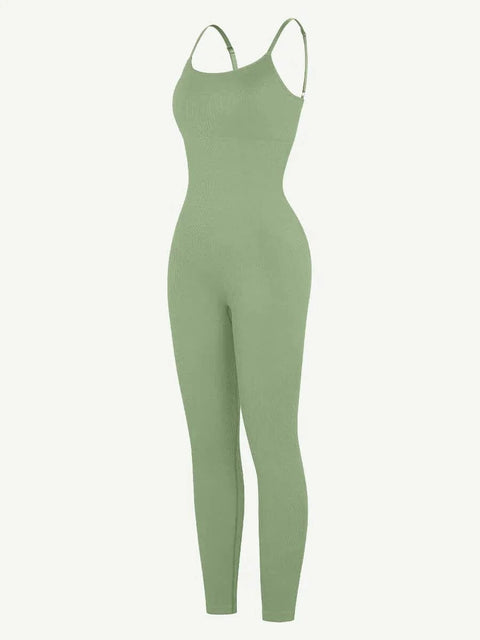 CurvyPower | Australia Jumpsuit Ribbed Plus Size Bodycon Jumpsuits Shaper with Removable Pads
