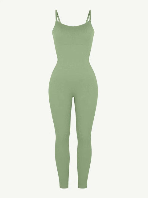 CurvyPower | Australia Jumpsuit Ribbed Plus Size Bodycon Jumpsuits Shaper with Removable Pads