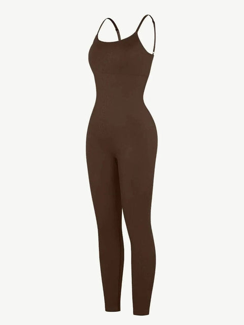 CurvyPower | Australia Jumpsuit Ribbed Plus Size Bodycon Jumpsuits Shaper with Removable Pads
