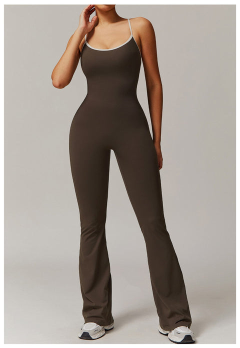 Curvypower | Australia Jumpsuit Women Tummy Control Flared Cross-Back Shaping Jumpsuit