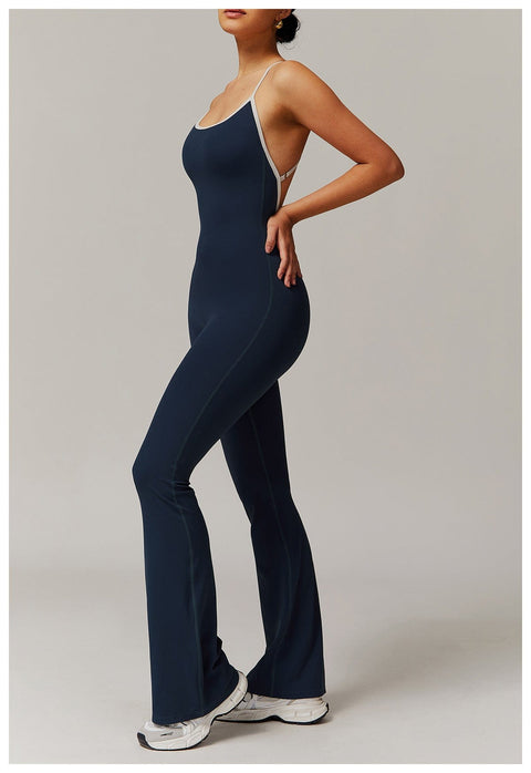 Curvypower | Australia Jumpsuit Women Tummy Control Flared Cross-Back Shaping Jumpsuit