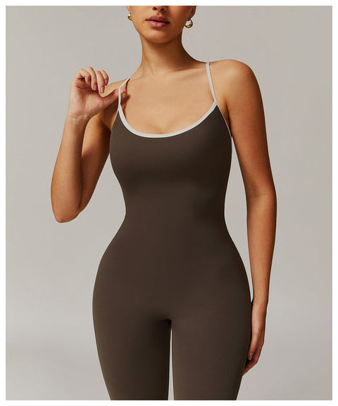 Curvypower | Australia Jumpsuit Women Tummy Control Flared Cross-Back Shaping Jumpsuit