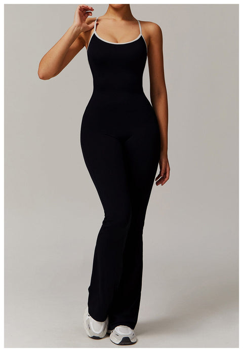 Curvypower | Australia Jumpsuit Women Tummy Control Flared Cross-Back Shaping Jumpsuit