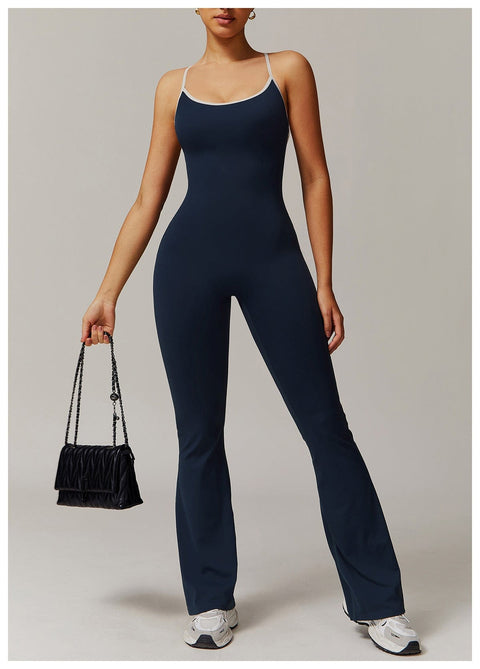 Curvypower | Australia Jumpsuit Women Tummy Control Flared Cross-Back Shaping Jumpsuit