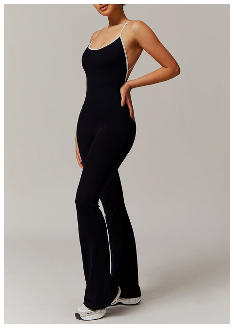 Curvypower | Australia Jumpsuit Women Tummy Control Flared Cross-Back Shaping Jumpsuit