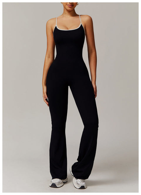 Curvypower | Australia Jumpsuit Women Tummy Control Flared Cross-Back Shaping Jumpsuit