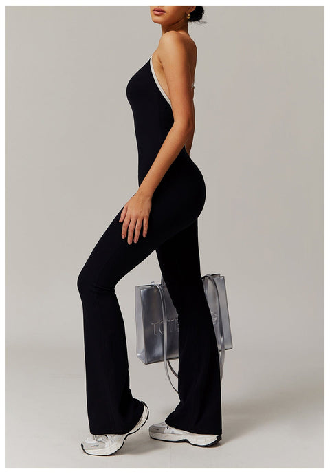 Curvypower | Australia Jumpsuit Women Tummy Control Flared Cross-Back Shaping Jumpsuit