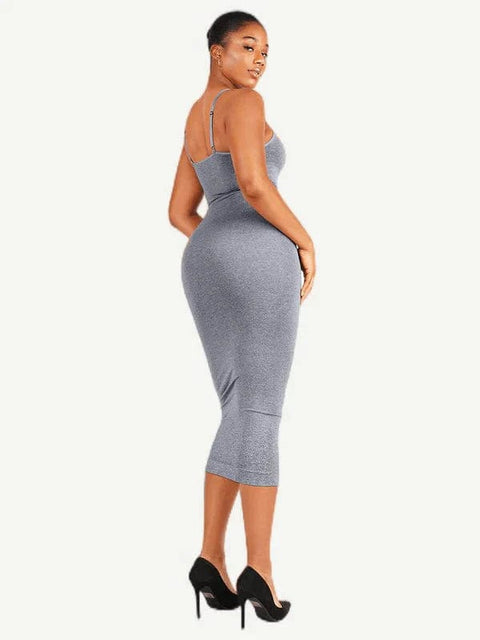 CurvyPower | Australia Maxi Dress V Neck Bodycon Midi Shaper Dress with Spaghetti Straps