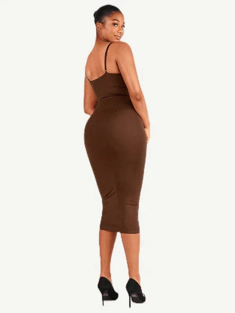CurvyPower | Australia Maxi Dress V Neck Bodycon Midi Shaper Dress with Spaghetti Straps