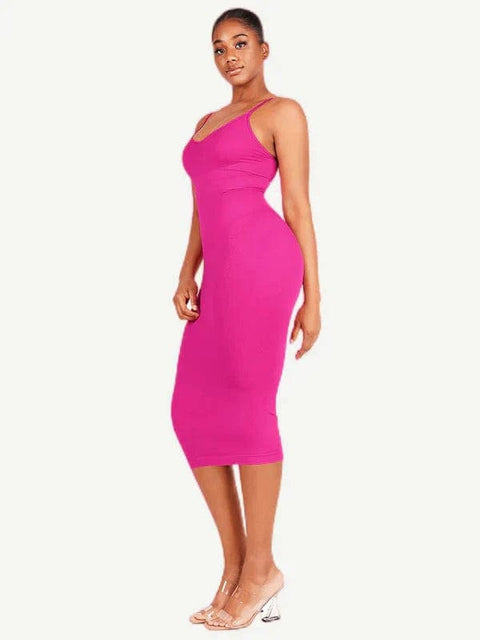 CurvyPower | Australia Maxi Dress V Neck Bodycon Midi Shaper Dress with Spaghetti Straps