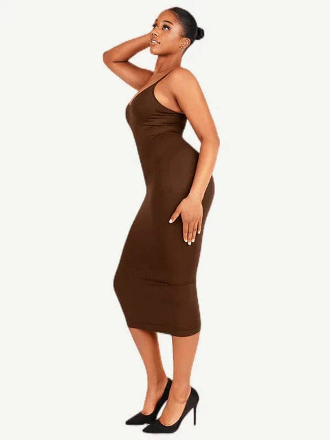 CurvyPower | Australia Maxi Dress V Neck Bodycon Midi Shaper Dress with Spaghetti Straps