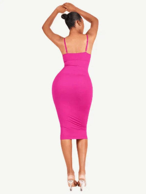 CurvyPower | Australia Maxi Dress V Neck Bodycon Midi Shaper Dress with Spaghetti Straps