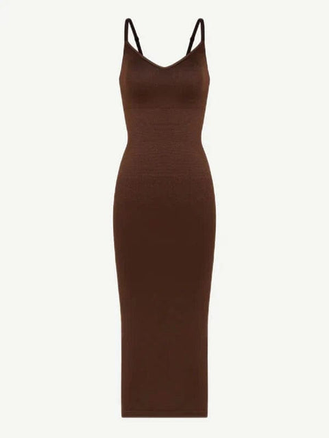 CurvyPower | Australia Maxi Dress V Neck Bodycon Midi Shaper Dress with Spaghetti Straps