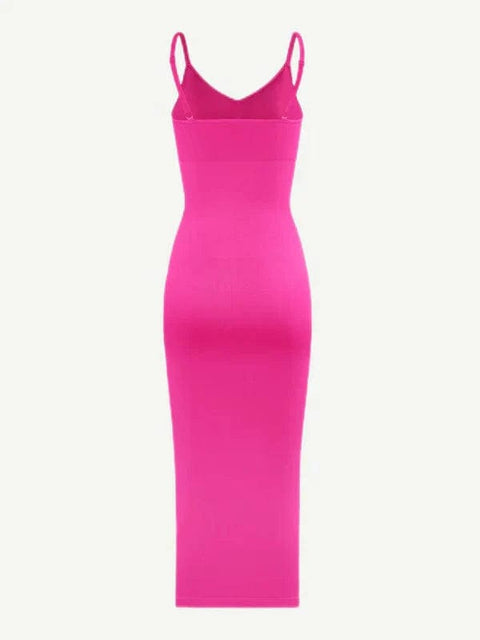 CurvyPower | Australia Maxi Dress V Neck Bodycon Midi Shaper Dress with Spaghetti Straps