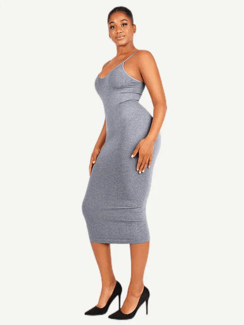 CurvyPower | Australia Maxi Dress V Neck Bodycon Midi Shaper Dress with Spaghetti Straps