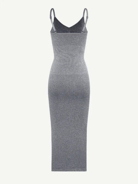 CurvyPower | Australia Maxi Dress V Neck Bodycon Midi Shaper Dress with Spaghetti Straps