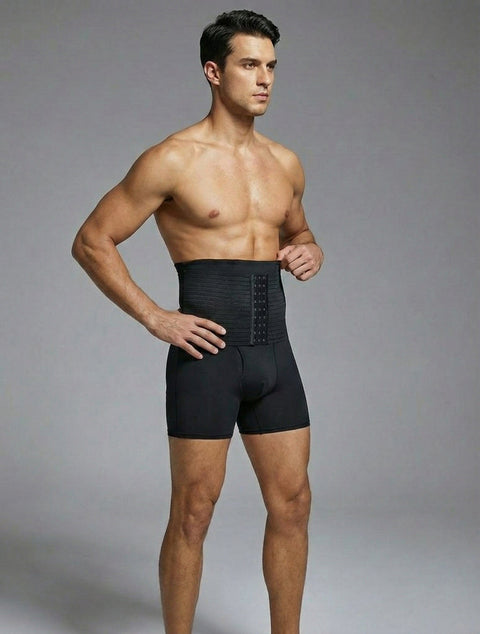 Curvypower | Australia men shaper Black / S Men's Body Sculpting High-Waist Compression Shaping Shorts Breathable Slimming Shorts with Waistband Support & Removable Hip Pads