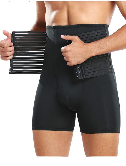 Curvypower | Australia men shaper Men's Body Sculpting High-Waist Compression Shaping Shorts Breathable Slimming Shorts with Waistband Support & Removable Hip Pads