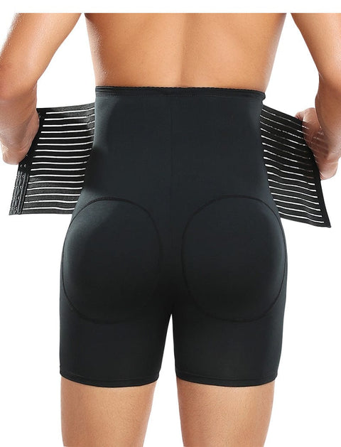 Curvypower | Australia men shaper Men's Body Sculpting High-Waist Compression Shaping Shorts Breathable Slimming Shorts with Waistband Support & Removable Hip Pads