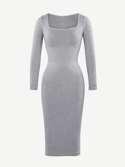 CurvyPower | Australia Midi Dress Long Sleeve Tummy Control Bodycon Midi Dress