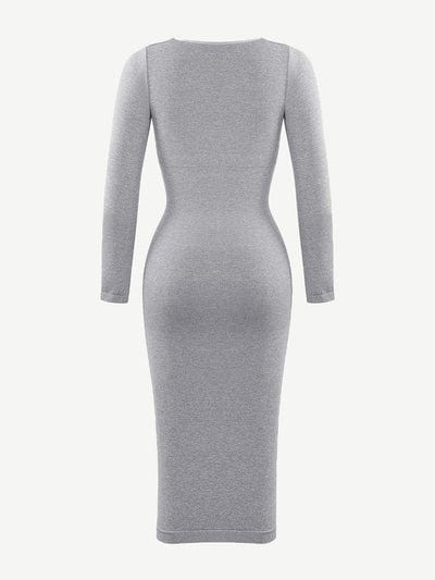 CurvyPower | Australia Midi Dress Long Sleeve Tummy Control Bodycon Midi Dress