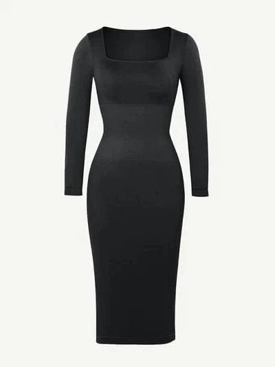 CurvyPower | Australia Midi Dress Long Sleeve Tummy Control Bodycon Midi Dress