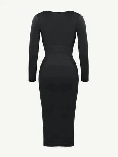 CurvyPower | Australia Midi Dress Long Sleeve Tummy Control Bodycon Midi Dress