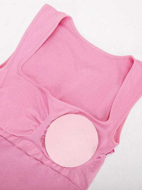 CurvyPower | Australia Midi Dress Midi Sleeveless Square Neck Built Bra Shapewear Dress