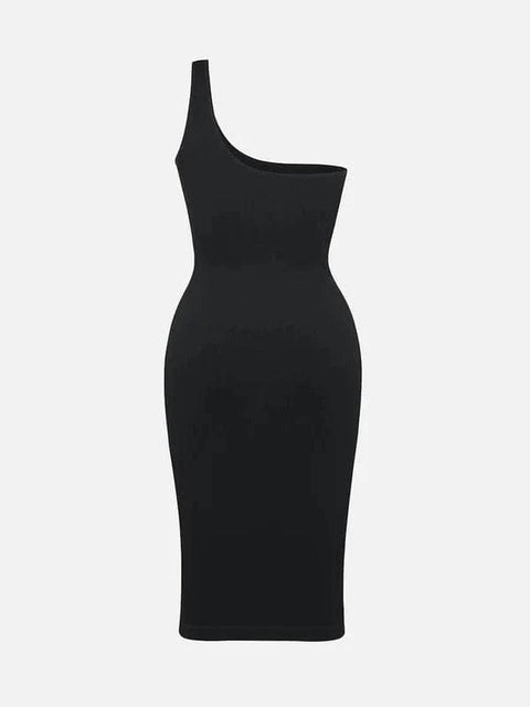 CurvyPower | Australia Midi Dress Summer One Shoulder Tight Bodycon Midi Dress With Built In Bra