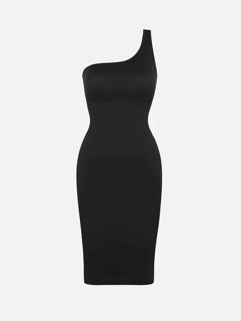 CurvyPower | Australia Midi Dress Summer One Shoulder Tight Bodycon Midi Dress With Built In Bra