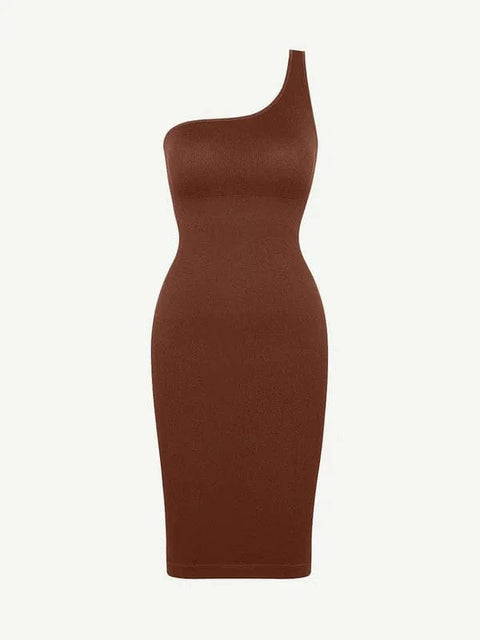 CurvyPower | Australia Midi Dress Summer One Shoulder Tight Bodycon Midi Dress With Built In Bra