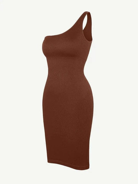 CurvyPower | Australia Midi Dress Summer One Shoulder Tight Bodycon Midi Dress With Built In Bra