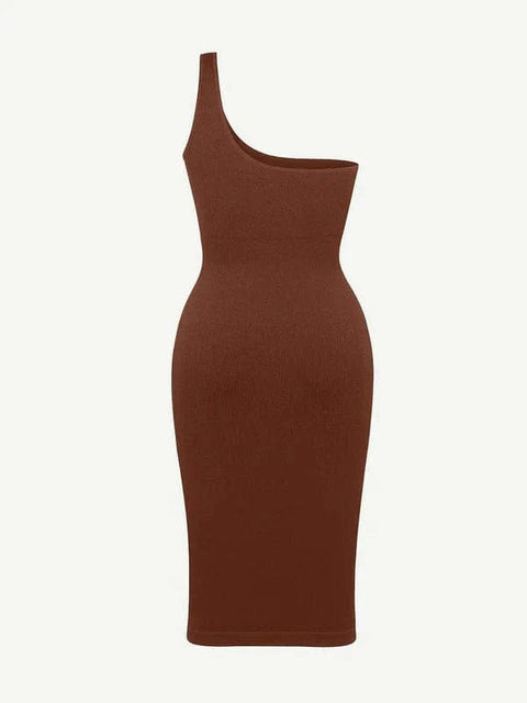 CurvyPower | Australia Midi Dress Summer One Shoulder Tight Bodycon Midi Dress With Built In Bra