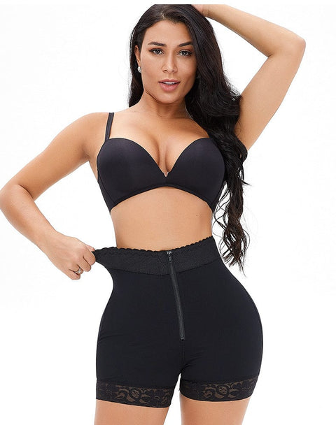 Curvypower | Australia shaper shorts Black / S Front Zippered Lace Shaper Shorts for Tummy Control and Hip Lifting