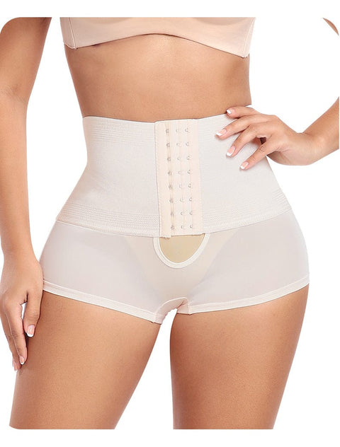 Curvypower | Australia shaper shorts Off White / S High Waist Trainer Shaping Shorts with Front Hook and Eye Closure