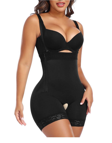 Curvypower | Australia shaper shorts Open Gusset Shapewear Shorts with Lace Stiches and Side Zipper Closure