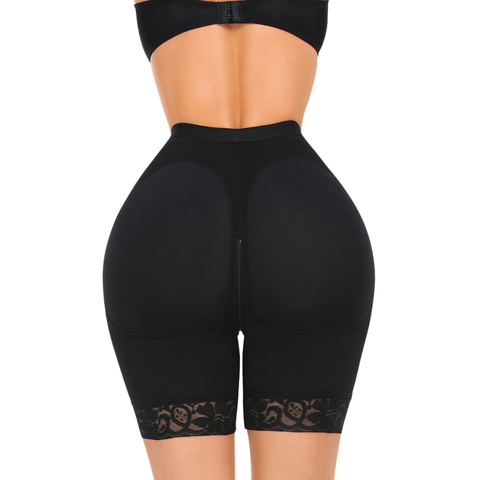 Curvypower | Australia shaper shorts Women Zippered Lace Waist Cincher Shaping Shorts with Hook and Eye Closure