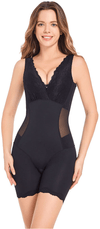 Curvypower | Australia Shapewear Black / M Women Full Body Shapewear Sexy V Neck Lace Slimming Belly Bodysuit