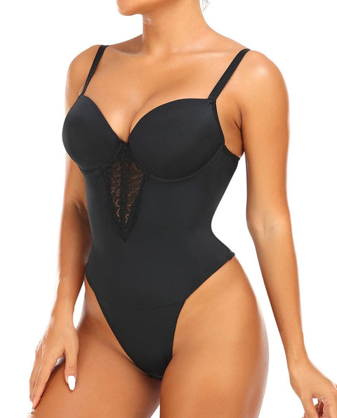 Curvypower | Australia shapewear bodysuit Black / S Seamless Tummy Control Shaping Bodysuit with Built-In Bra