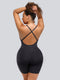 Curvypower | Australia shapewear bodysuit Plunge Low-Back Mid-Thigh Shapewear Bodysuit With Built-in Removable Hip Pads