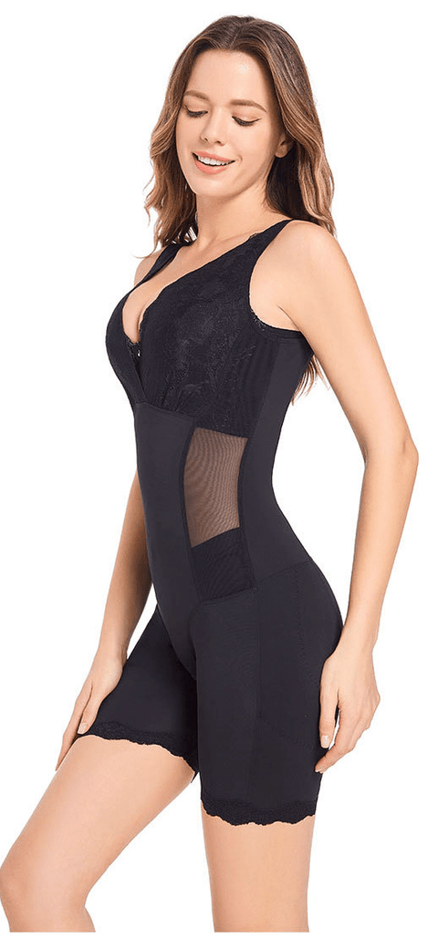 Curvypower | Australia Shapewear Women Full Body Shapewear Sexy V Neck Lace Slimming Belly Bodysuit