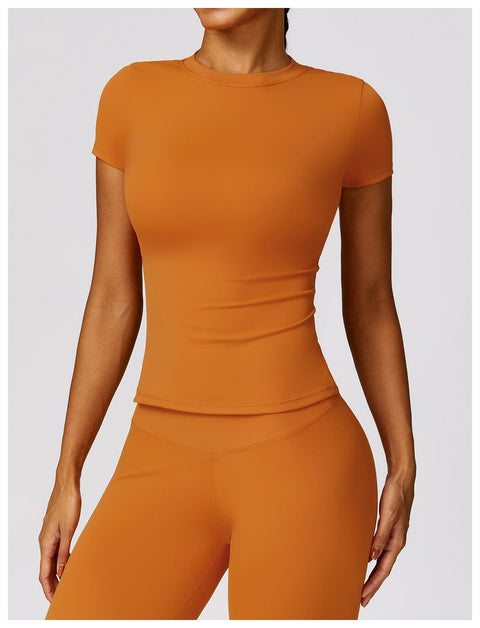 Curvypower | Australia Shirts & Tops Earl Grey Orange / S Activewear Quick Dry Gym Shaping Shirt Tops for Women