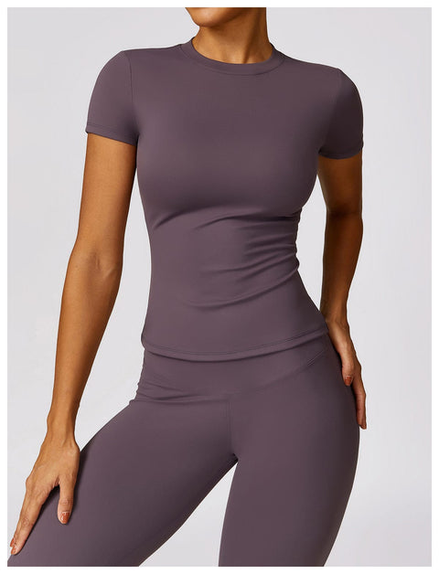 Curvypower | Australia Shirts & Tops Eggplant Purple / S Activewear Quick Dry Gym Shaping Shirt Tops for Women