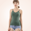 Curvypower | Australia Shirts & Tops Green / S Spaghetti Straps Padded Camisole with Built-In Padded Bra Tank Tops