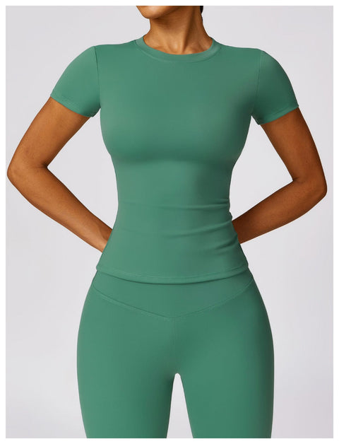 Curvypower | Australia Shirts & Tops Neptune Green / S Activewear Quick Dry Gym Shaping Shirt Tops for Women