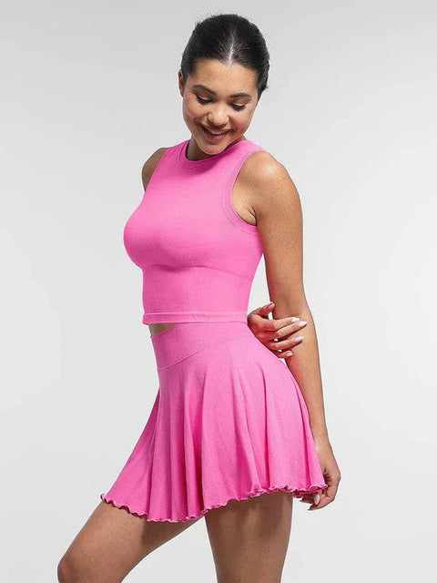 Curvypower | Australia Skirt Women's Sport Tennis Skirt with Built-In Shorts and Pockets