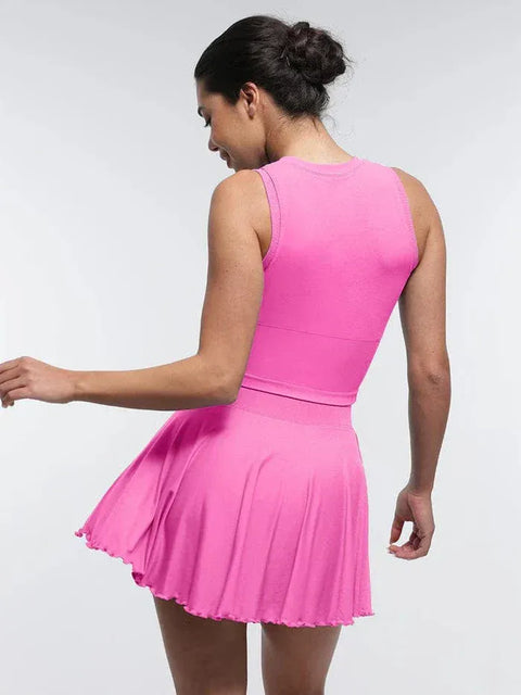 Curvypower | Australia Skirt Women's Sport Tennis Skirt with Built-In Shorts and Pockets