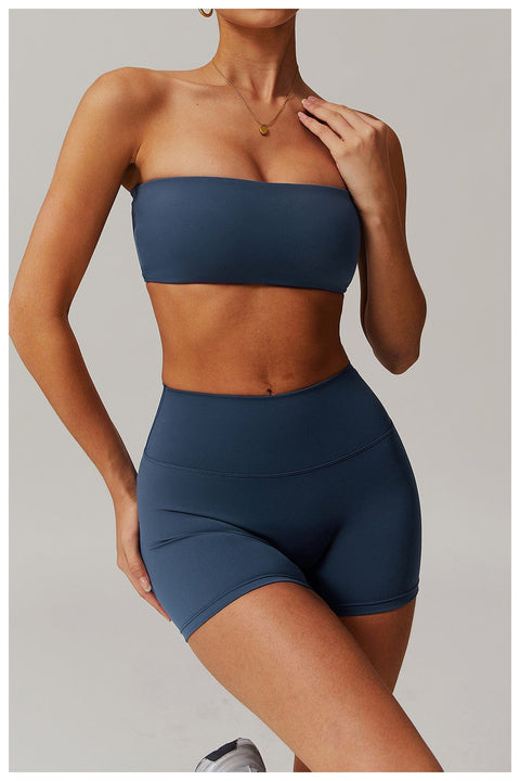 Curvypower | Australia Sports Bra Badge Blue / S Women Strapless Tube Top Fitness Yoga Bandeau Bra