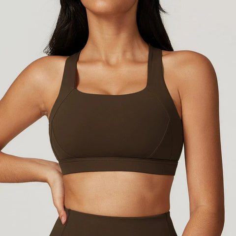 Curvypower | Australia Sports Bra Brown / S Shockproof Wireless Supportive Sports Bra for Women