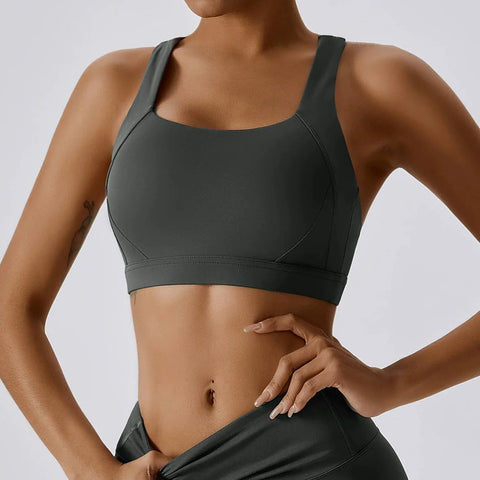 Curvypower | Australia Sports Bra Grey / S Shockproof Wireless Supportive Sports Bra for Women